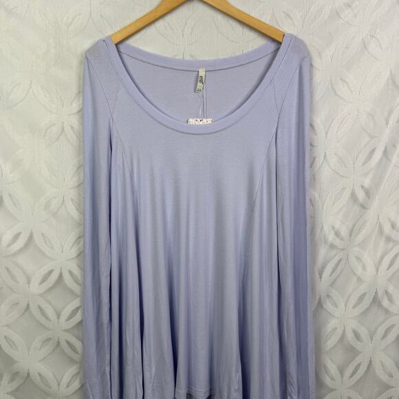 Free People Oversized Thermal Flowy January Long Sleeve Lilac Top Size M NWT - Picture 8 of 10